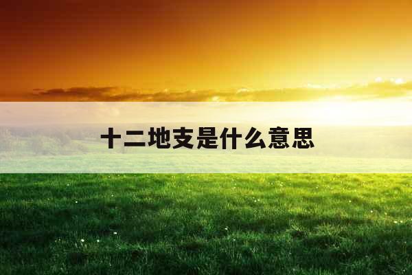 十二地支是什么意思 十二地支是什么意思