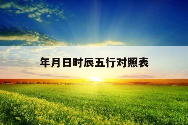 年月日时辰五行对照表