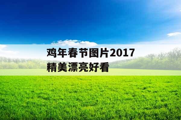 鸡年春节图片2017精美漂亮好看