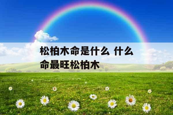 松柏木命是什么 什么命最旺松柏木
