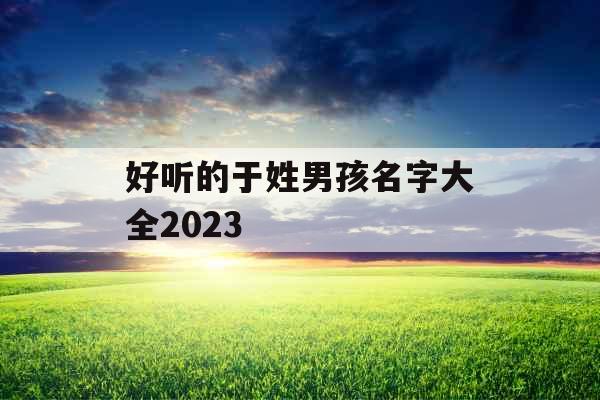 好听的于姓男孩名字大全2023