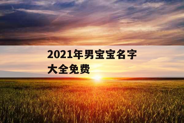 2021年男宝宝名字大全免费