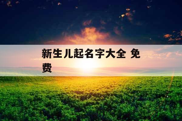 新生儿起名字大全 免费