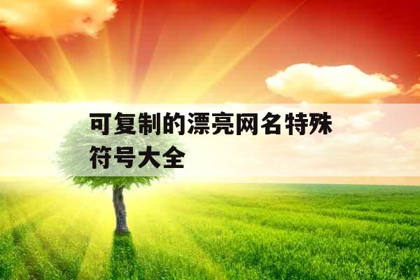 可复制的漂亮网名特殊符号大全