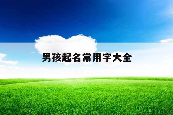 男孩起名常用字大全