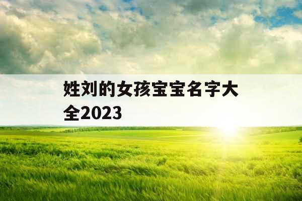 姓刘的女孩宝宝名字大全2023