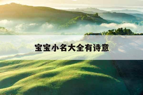 宝宝小名大全有诗意 宝宝小名大全有诗意
