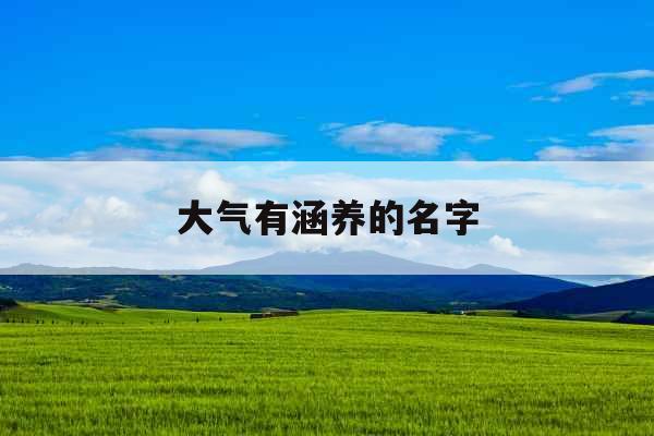 大气有涵养的名字 大气有涵养的名字