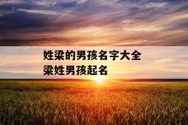 姓梁的男孩名字大全 梁姓男孩起名