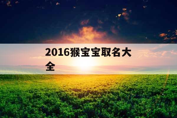 2016猴宝宝取名大全