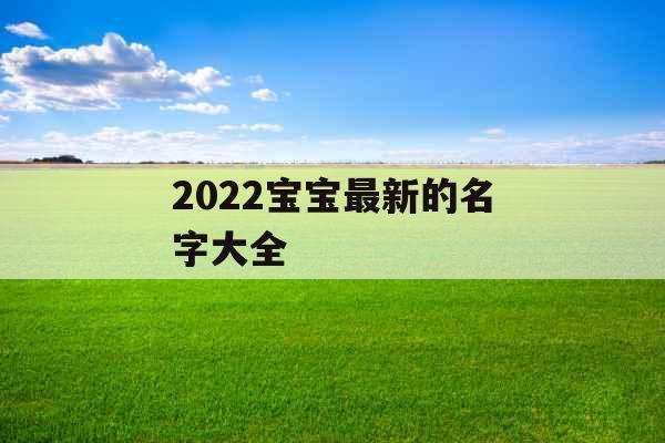 2022宝宝最新的名字大全