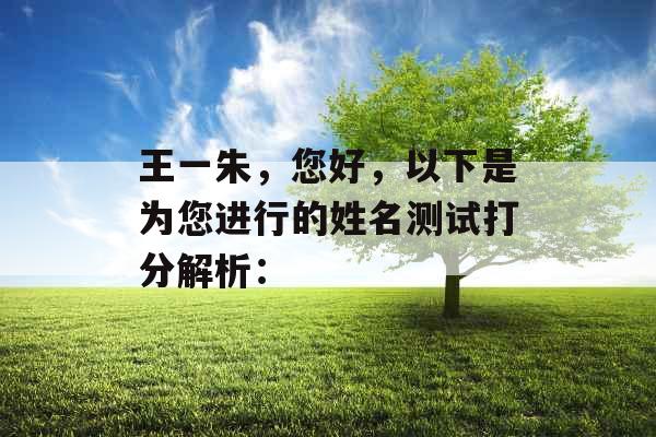 王一朱，您好，以下是为您进行的姓名测试打分解析：