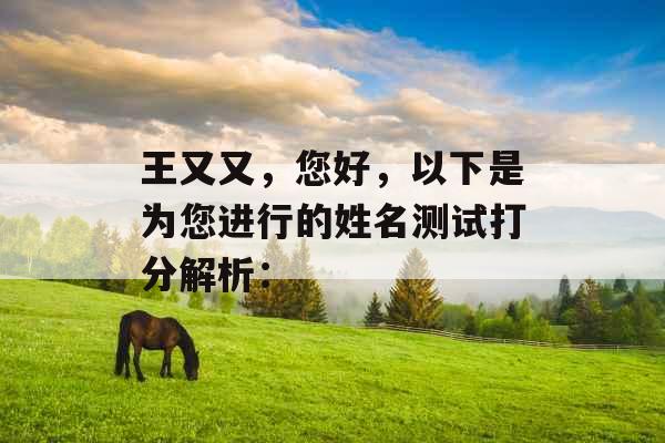 王又又，您好，以下是为您进行的姓名测试打分解析：