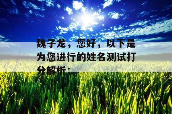魏子龙，您好，以下是为您进行的姓名测试打分解析：