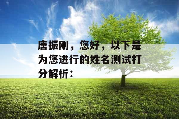 唐振刚,您好,以下是为您进行的姓名测试打分解析: 唐振刚,您好,以下是为您进行的姓名测试打分解析: