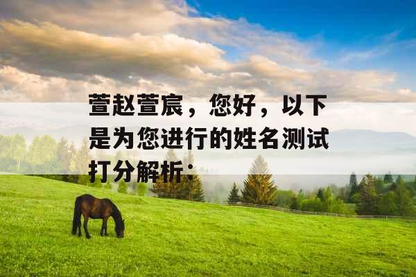 萱赵萱宸,您好,以下是为您进行的姓名测试打分解析: 萱赵萱宸,您好,以下是为您进行的姓名测试打分解析: