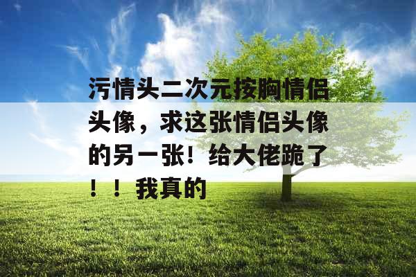 污情头二次元按胸情侣头像，求这张情侣头像的另一张！给大佬跪了！！我真的