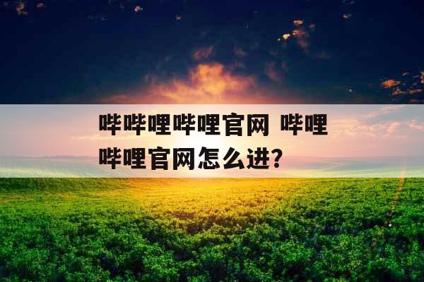 哔哔哩哔哩官网 哔哩哔哩官网怎么进？