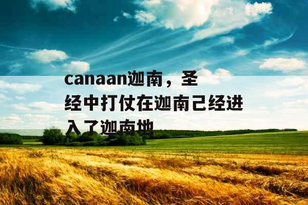 canaan迦南,圣经中打仗在迦南己经进入了迦南地 canaan迦南,圣经中打仗在迦南己经进入了迦南地