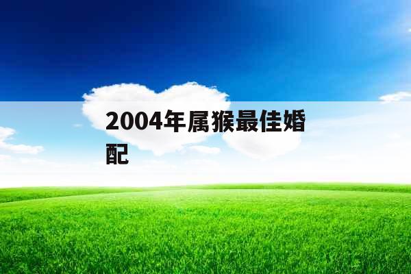 2004年属猴最佳婚配