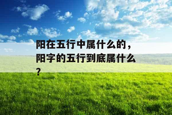 阳在五行中属什么的，阳字的五行到底属什么？