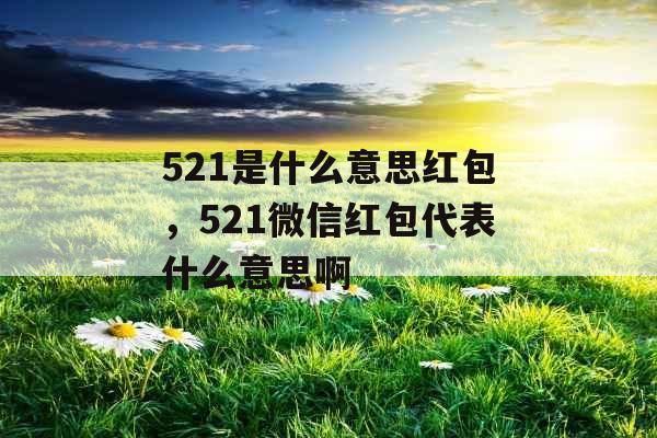 521是什么意思红包，521微信红包代表什么意思啊