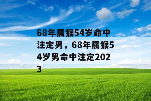 68年属猴54岁命中注定男，68年属猴54岁男命中注定2023