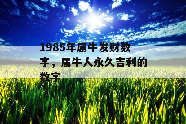 1985年属牛发财数字，属牛人永久吉利的数字