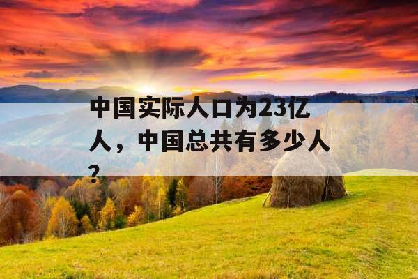 中国实际人口为23亿人，中国总共有多少人？
