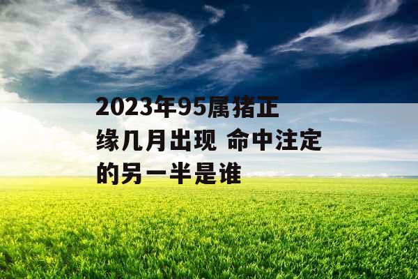 2023年95属猪正缘几月出现 命中注定的另一半是谁