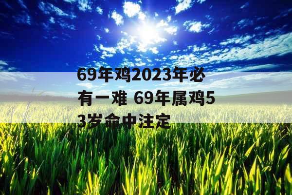 69年鸡2023年必有一难 69年属鸡53岁命中注定