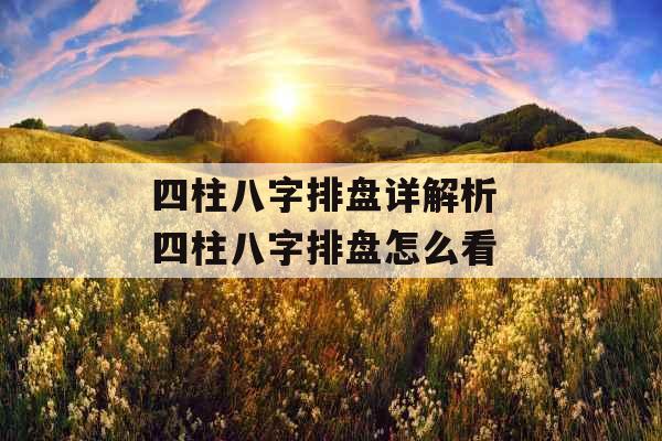 四柱八字排盘详解析 四柱八字排盘怎么看