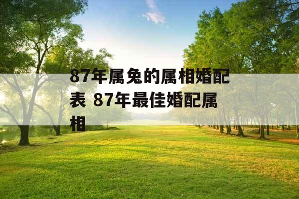 87年属兔的属相婚配表 87年最佳婚配属相