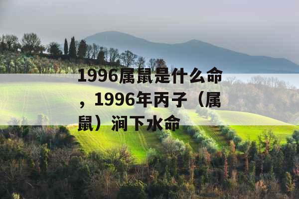 1996属鼠是什么命，1996年丙子（属鼠）涧下水命