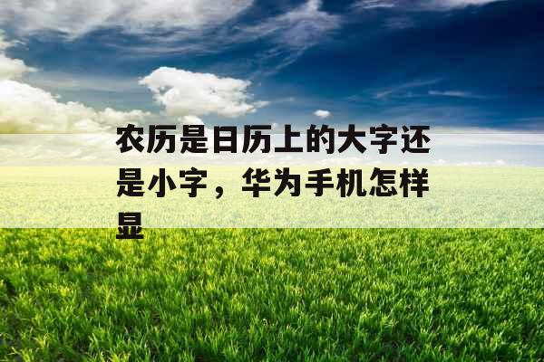 农历是日历上的大字还是小字，华为手机怎样显