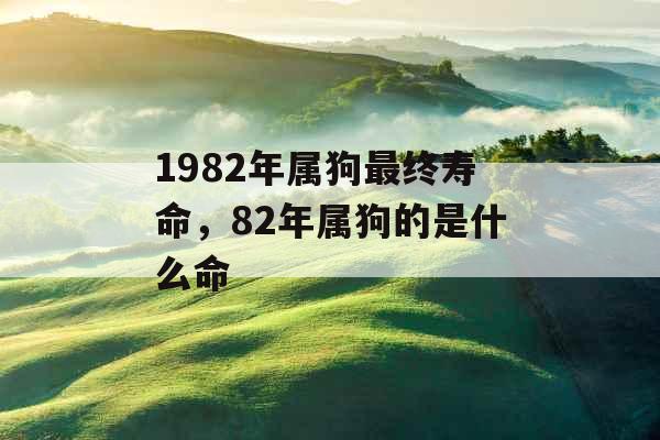 1982年属狗最终寿命，82年属狗的是什么命