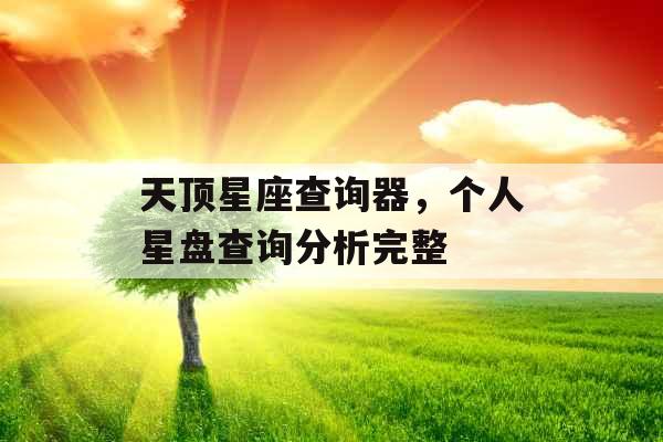 天顶星座查询器，个人星盘查询分析完整