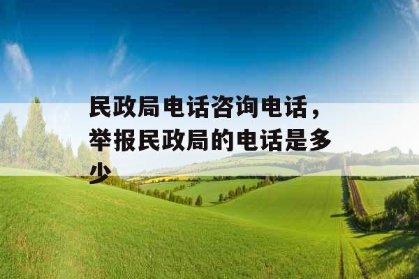 民政局电话咨询电话，举报民政局的电话是多少