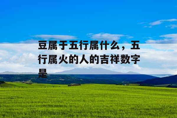 豆属于五行属什么，五行属火的人的吉祥数字是