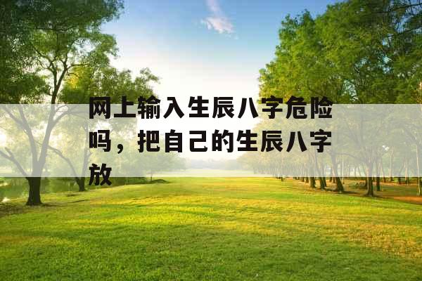 网上输入生辰八字危险吗，把自己的生辰八字放