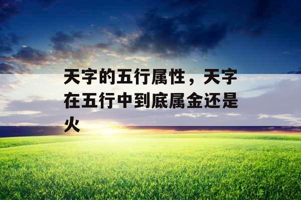 天字的五行属性,天字在五行中到底属金还是火 天字的五行属性,天字在五行中到底属金还是火