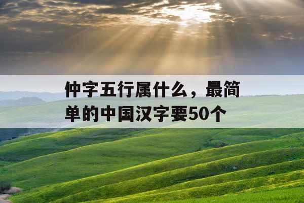 仲字五行属什么,最简单的中国汉字要50个 仲字五行属什么,最简单的中国汉字要50个