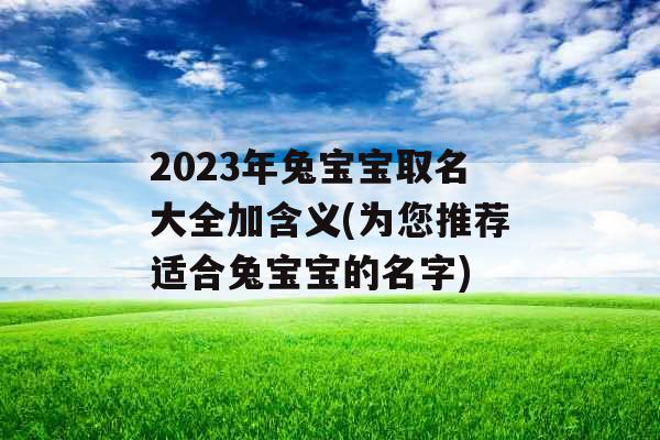 2023年兔宝宝取名大全加含义(为您推荐适合兔宝宝的名字)