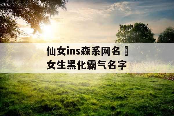 仙女ins森系网名 女生黑化霸气名字