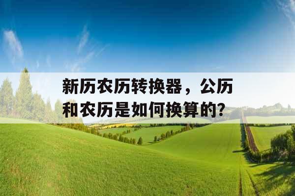 新历农历转换器,公历和农历是如何换算的? 新历农历转换器,公历和农历是如何换算的?