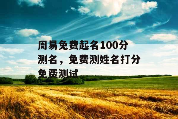 周易免费起名100分测名，免费测姓名打分免费测试