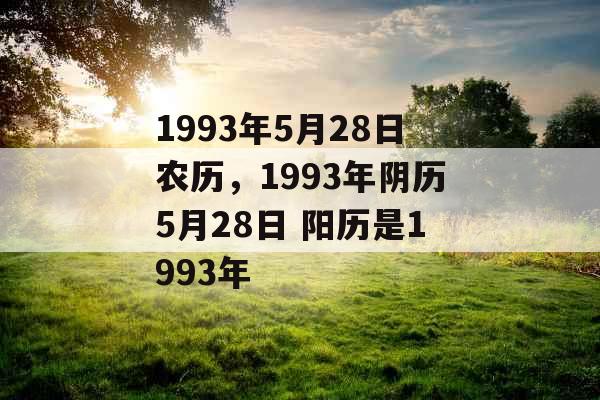 1993年5月28日农历，1993年阴历5月28日 阳历是1993年