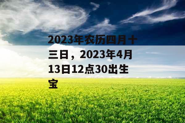 2023年农历四月十三日，2023年4月13日12点30出生宝