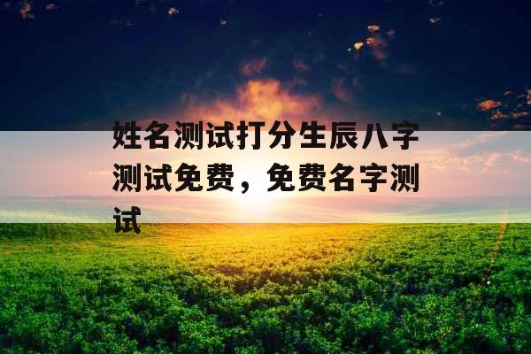 姓名测试打分生辰八字测试免费，免费名字测试