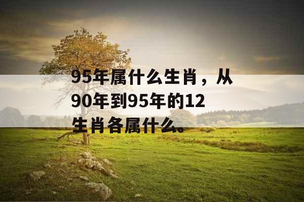 95年属什么生肖，从90年到95年的12生肖各属什么。